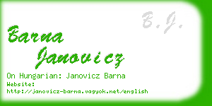 barna janovicz business card